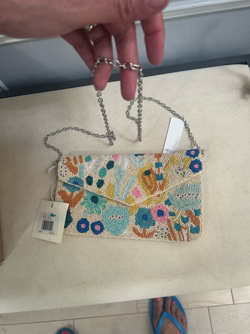NWT SOL and MER beaded clutch.